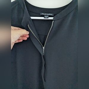 Black Blouse by Hilary Radley Half Zip Size XL